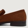 Men's Brown Suede Penny Loafers